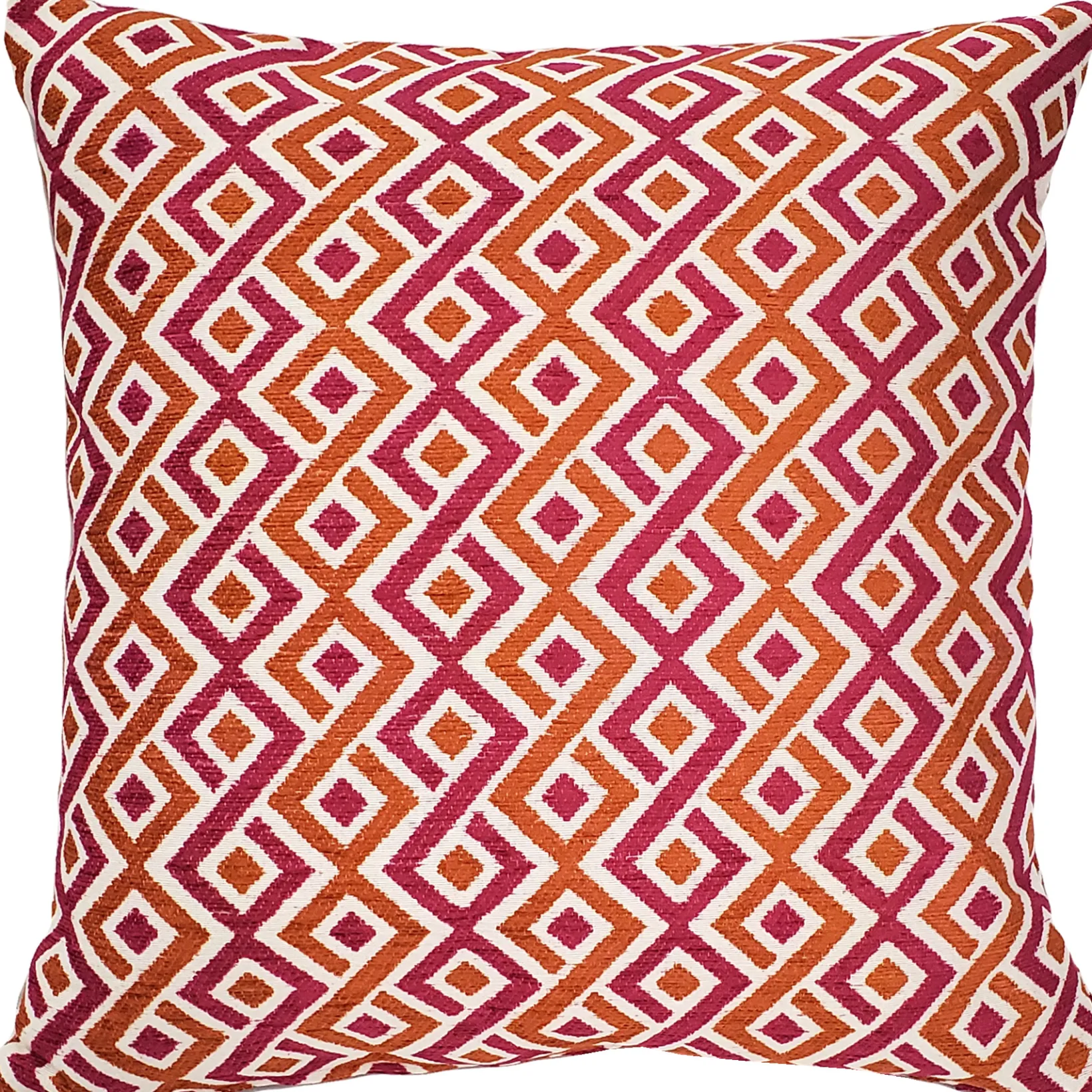 Follow Me Fiesta Pink and Orange Throw Pillow 19x19