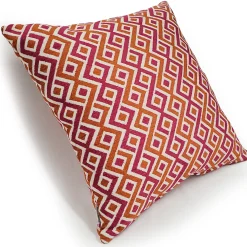 Follow Me Fiesta Pink and Orange Throw Pillow 19x19