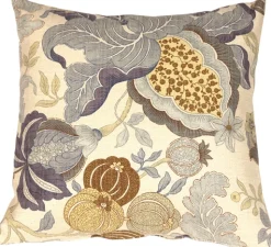 Harvest Floral Blue 20x20 Throw Pillow