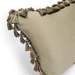 Heather Downs Soft Gold Ribbed Throw Pillow 17x17