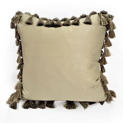 Heather Downs Soft Gold Ribbed Throw Pillow 17x17