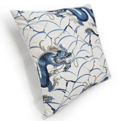 Imperial Dragon Embroidered Throw Pillow 20x20
