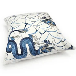 Imperial Dragon Embroidered Throw Pillow 20x20