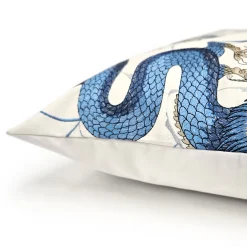 Imperial Dragon Embroidered Throw Pillow 20x20