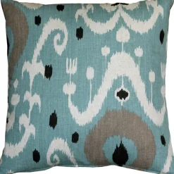 Indah Ikat Blue 20x20 Throw Pillow