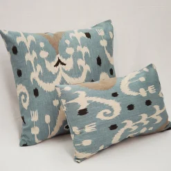 Indah Ikat Blue 20x20 Throw Pillow