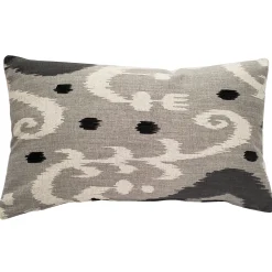 Indah Ikat Gray 12x20 Throw Pillow
