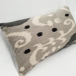 Indah Ikat Gray 12x20 Throw Pillow