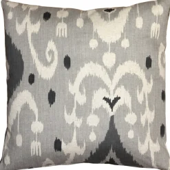 Indah Ikat Gray 20x20 Throw Pillow