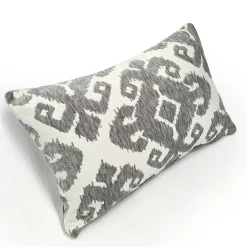 Insignia Gray Outdoor Throw Pillow 12x19