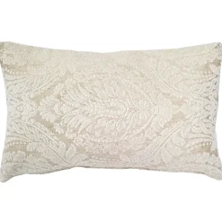 Jacquard Damask in Cream Throw Pillow 12x19
