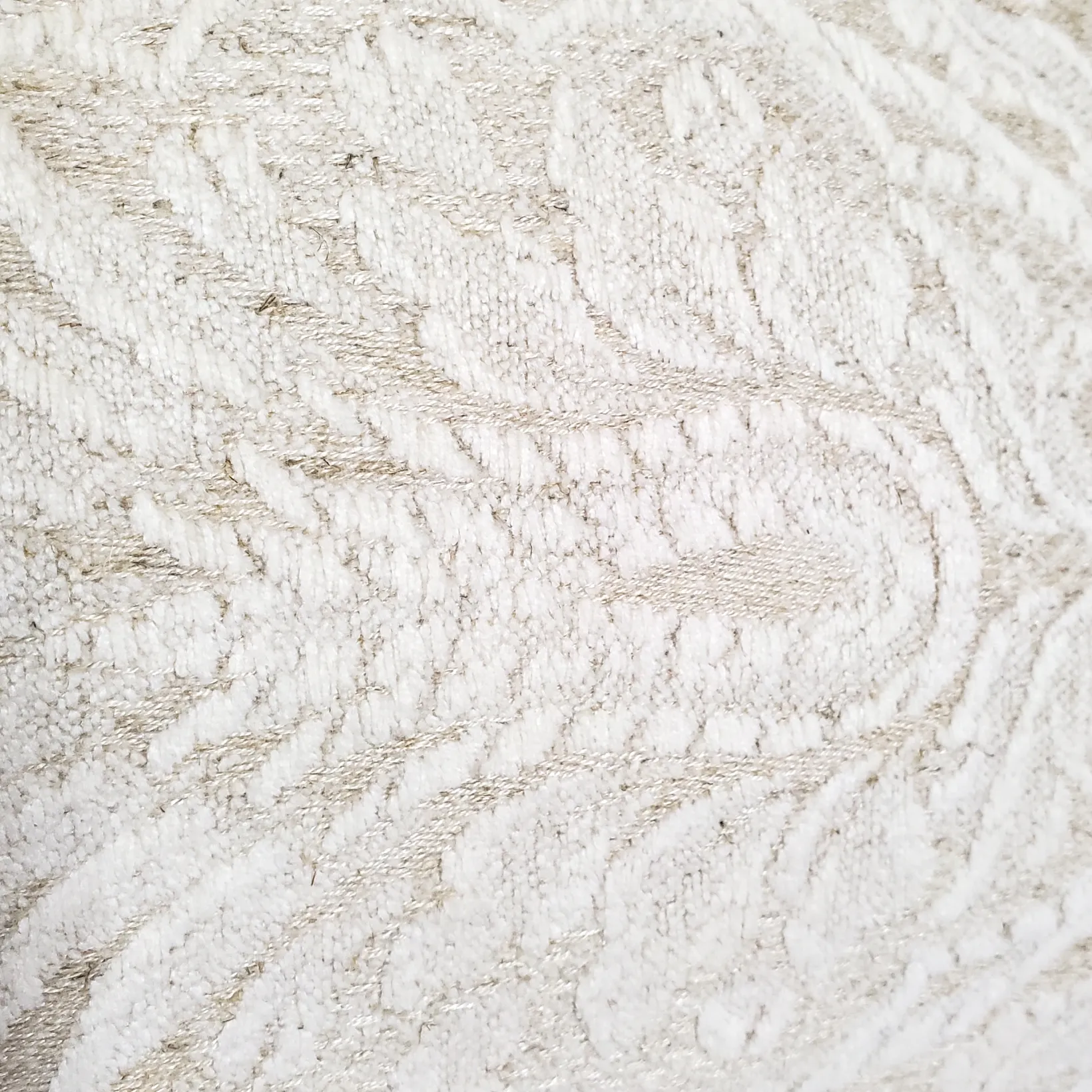 Jacquard Damask in Cream Throw Pillow 12x19