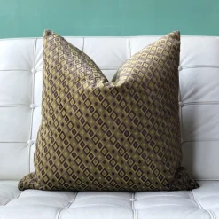 Jager Sage Diamond Textured Velvet Throw Pillow 20x20