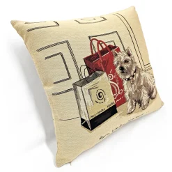 Jet Set Westie Fashion Tapestry Throw Pillow 19x19