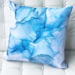 Karalina Khyber Haze Blue Throw Pillow 20x20