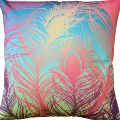 Karalina Peacock Feathers Pastel Throw Pillow 20x20