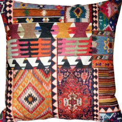 Kilim Collage Throw Pillow 19x19