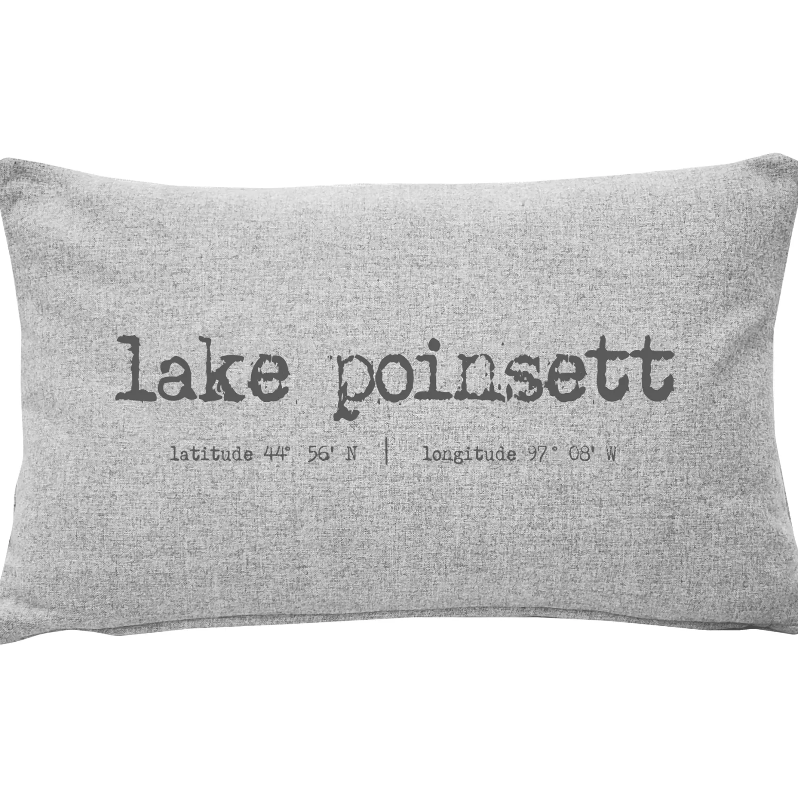 Lake Poinsett Gray Felt Coordinates Pillow 12x19