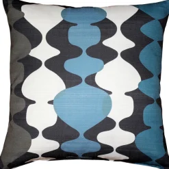 Lava Lamp Charcoal Blue 19x19 Throw Pillow