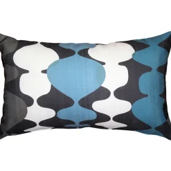 Lava Lamp Charcoal Blue 12x19 Throw Pillow