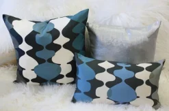 Lava Lamp Charcoal Blue 12x19 Throw Pillow