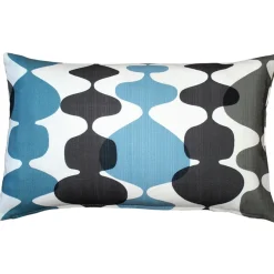 Lava Lamp Charcoal Cream 12x19 Throw Pillow