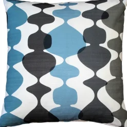 Lava Lamp Charcoal Cream 19x19 Throw Pillow