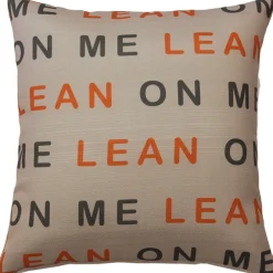 Lean On Me Orange Throw Pillow 17x17