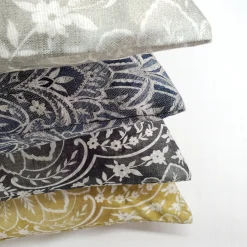 Leone Damask Denim Blue Throw Pillow 21x21