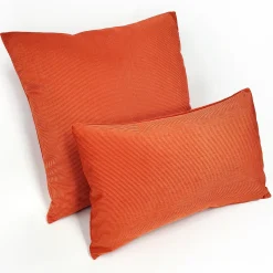 Liminal Koi Orange Striped Velvet Throw Pillow 12x19