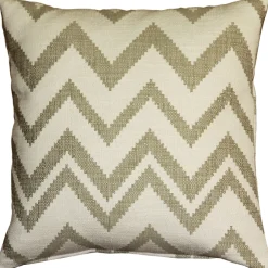 Lorenzo Zigzag Cream 20x20 Throw Pillow