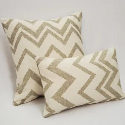 Lorenzo Zigzag Cream 20x20 Throw Pillow