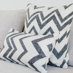 Lorenzo Zigzag Gray 20x20 Throw Pillow