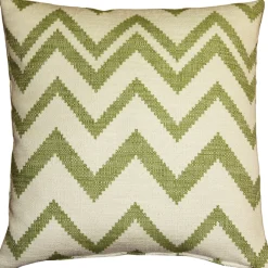 Lorenzo Zigzag Green 20x20 Throw Pillow