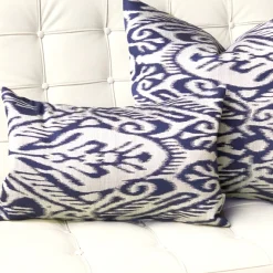 Mallorca Bluefin Ikat Throw Pillow 20x20