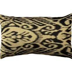 Mallorca Carbon Ikat Throw Pillow 12x20