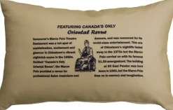 Marco Polo Theatre Restaurant 12x20 Taupe Throw Pillow