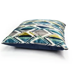 Marquis Chevron Aqua Velvet Throw Pillow 21x21