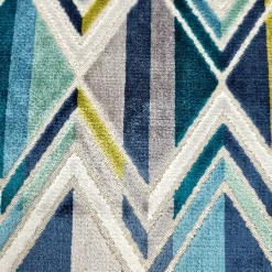 Marquis Chevron Aqua Velvet Throw Pillow 21x21