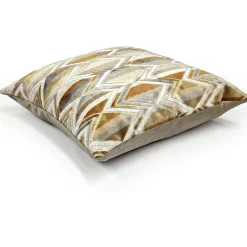 Marquis Chevron Gold Velvet Throw Pillow 21x21