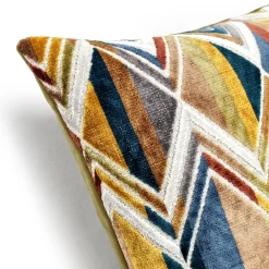 Marquis Chevron Multi-Jewel Velvet Throw Pillow 21x21