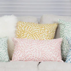 Matisse Dots Coral Pink Throw Pillow 12x19