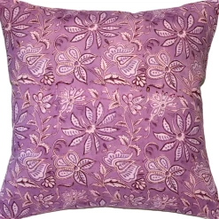 Mauve Flowers Throw Pillow 19x19