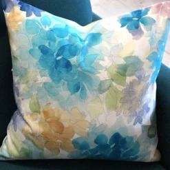 May Flower Blue Throw Pillow 20X20