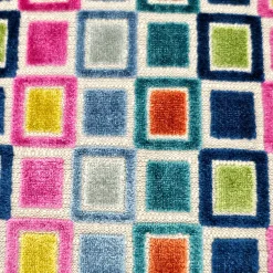 Mod Grid Fiesta Velvet Throw Pillow 21x21