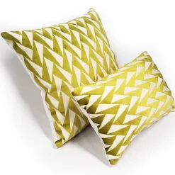 Nouveau Chartreuse Velvet Throw Pillow 19x19