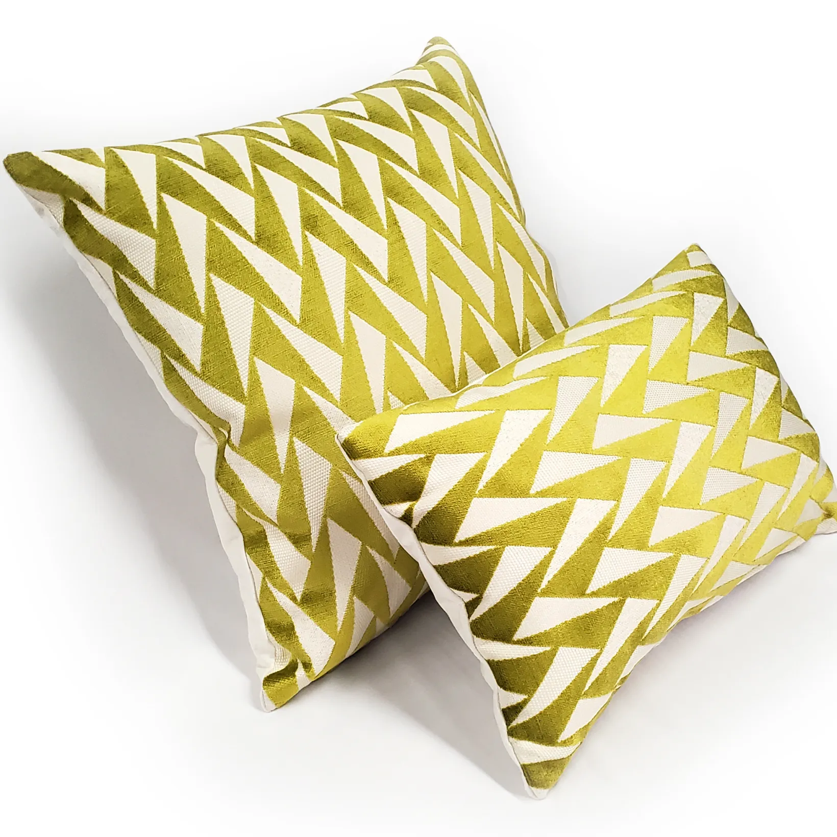 Nouveau Chartreuse Velvet Throw Pillow 19x19