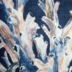 Ocean Reef Coral on Navy Throw Pillow 20x20