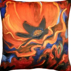 Orange Poppy 20x20 Throw Pillow