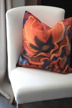 Orange Poppy 20x20 Throw Pillow